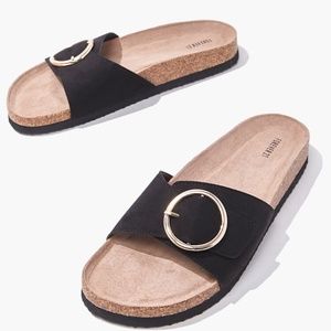NEW Forever 21 | Black O-ring Suede Slides